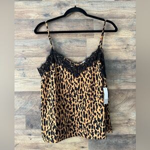 NWT BP Leopard Print Lace Trim Camisole